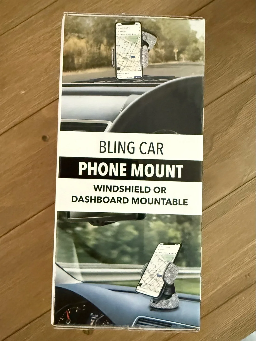 Sparkling Rhinestone Car Phone Holder Mount for Women Bling Dashboard Windshield